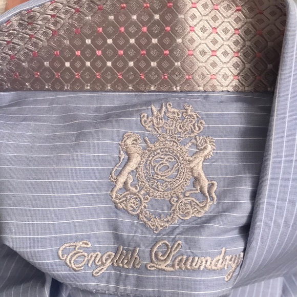 English Laundry • Blue Pinstripe Oxford Shirt - Picture 7 of 8